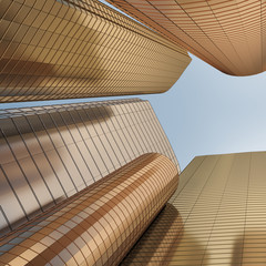 Fototapeta premium Skyscraper skyline, 3d