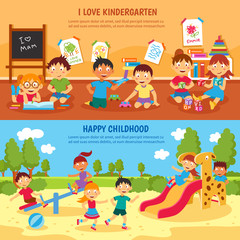Kindergarten banner set