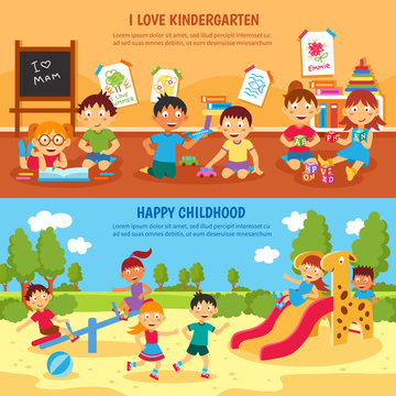 Kindergarten banner set