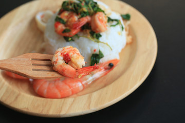 shrimp seafood basil rice