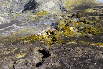 Volcanic sulfur on Mount Etna