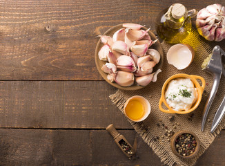 Portion of garlic dip © peterzsuzsa