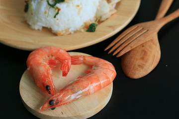 shrimp seafood basil rice