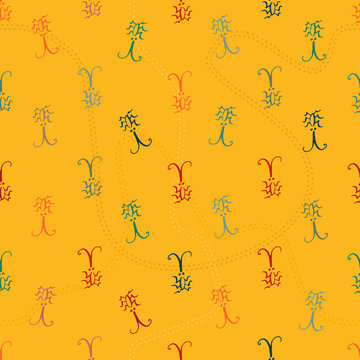 Seamless pattern with bugs and traces