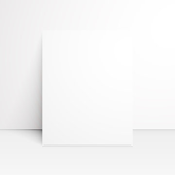 White paper blank with shadow. 