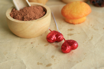chocolate muffins red heart