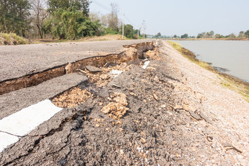 Road Cracked and Broken