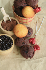 chocolate muffins red heart