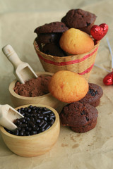 chocolate muffins red heart