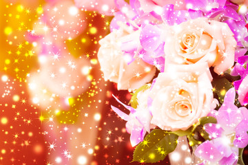 beautiful background with flowers roses