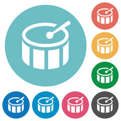 Flat drum icons
