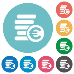 Flat euro coins icons