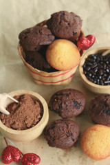 chocolate muffins red heart