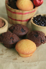 chocolate muffins red heart