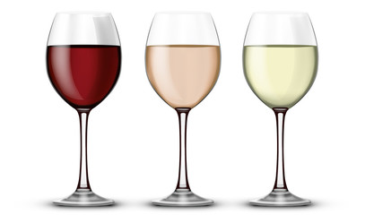 Verre de vin rouge blanc et rosé 01