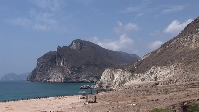 The coastline of Jebel Qamr on the Frankincense Trail in Oman