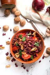 Red beans fried with onions