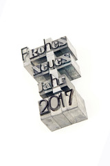 Frohes Neues Jahr 2017 - caracteres d'imprimerie en plomb 