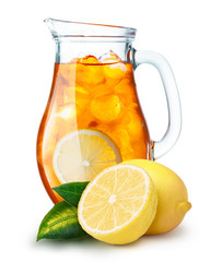 Iced tea in a pitcher