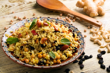 Traditional dish of rice (pilaf) cooked with spices
