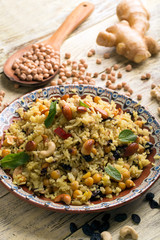 Traditional dish of rice (pilaf) cooked with spices
