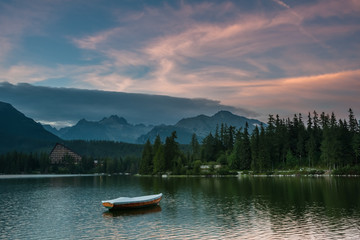 Fototapeta na wymiar Landscape with boats on a lake