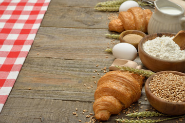Raw ingredients for baking