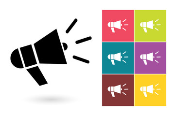 Megaphone vector icon or megaphone symbol. Megaphone icon or megaphone pictogram for logo with megaphone or label with megaphone
