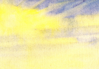 background is watercolor, yellow, blue, sky, sun - 102508349