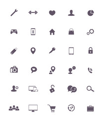 30 e-commerce, web, business icons on white, vector illustration