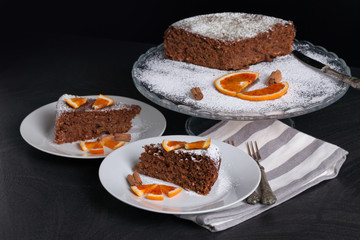 Soft Cake With Chocolate And Oranges