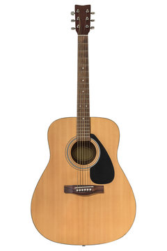 Acoustic guitar isolated on a white background