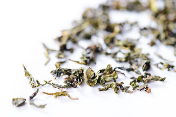 background texture of loose leaf Bao Zhong Oolong Tea green tea