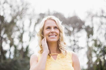 Cute woman smiling at camera