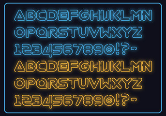 neon glow alphabet