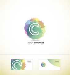 Letter C pastel colors logo
