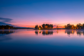 View of a cabin by the lake in Ontario Canada