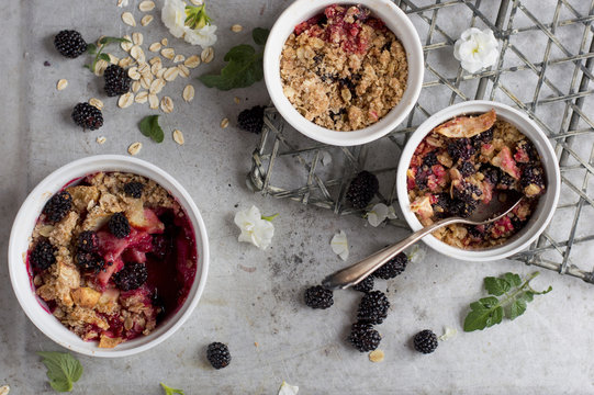 Blackberry And Apple Crumble Dessert