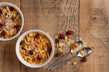 Granola or muesli with dried berries