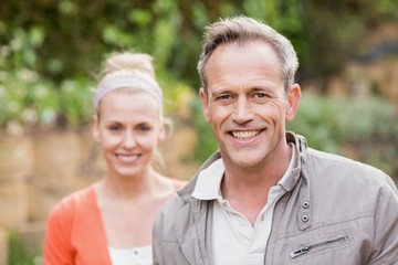 Cute couple smiling at camera