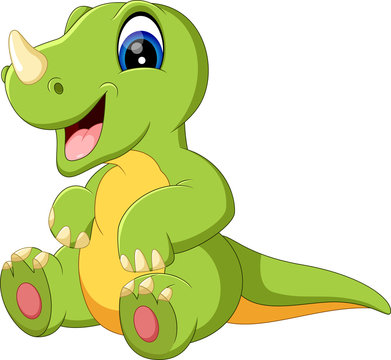 illustration of cute dinosaurus cartoon