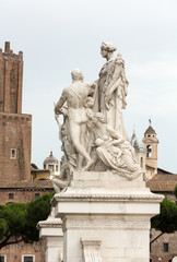 Fototapeta na wymiar Altar of the Fatherland (Altare della Patria) known as the Monumento Nazionale a Vittorio Emanuele II (
