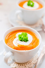 Cream Carrot Soup in a Cup