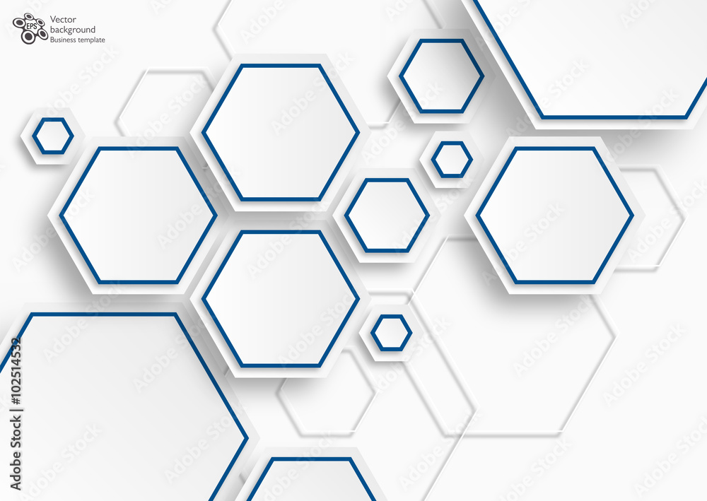 Wall mural infographics vector background #hexagons and honeycomb structure