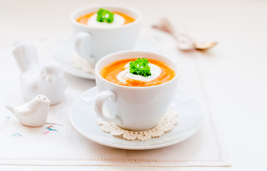 Cream Carrot Soup in a Cup