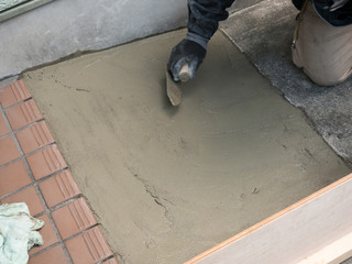 玄関のスロープ工事
