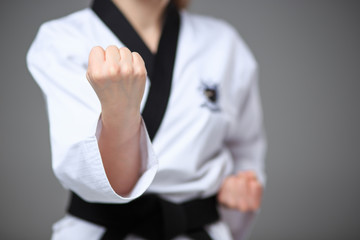 The karate girl with black belt  © master1305