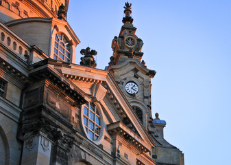 Obraz premium Clock tower of Frauenkirche, Dresden