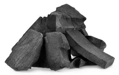  charcoal isolated on white background