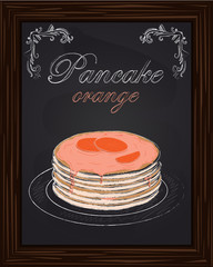 pancakes with orange and jam on the plate